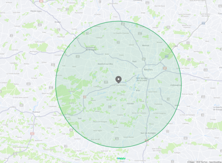 carte, rayon, espaces verts